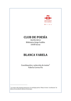 CLUB DE POESÍA BLANCA VARELA