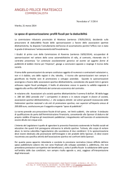 Le spese di sponsorizzazione: profili fiscali per la deducibilit&agrave;