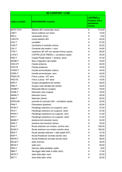 Listino dei prezzi dei ricambi BeComfort L7A8