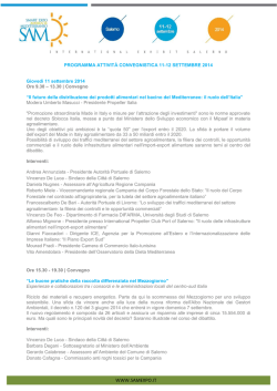 Programma Convegni SAM Settembre 2014