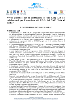Schema bando - GAC Isole di Sicilia