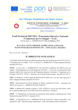 Bando Ente Certificatore Lingua Inglese Piano