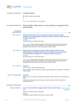 Curriculum vitae Colangeli Valeria