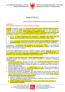 Sintesi del Rapporto - Autonome Provinz S&uuml;dtirol