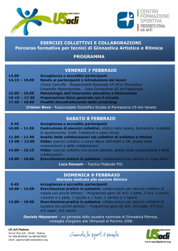 ESERCIZI COLLETTIVI E COLLABORAZIONI Percorso formativo per