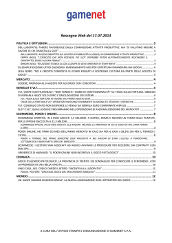 Rassegna Web - Gamenet SpA