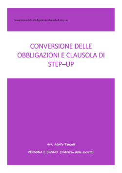 Conversione delle obbligazioni e clausola di