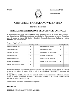 delibera aliquote imu - Amministrazioni Comunali