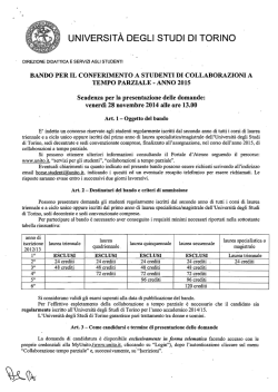 Bando - Universit&agrave; degli Studi di Torino
