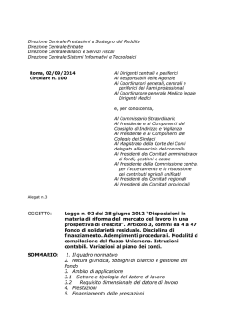 Circolare INPS 2 settembre 2014 n.100