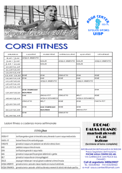 Programmazione Fitness Nuoto Stagione 2014/2015
