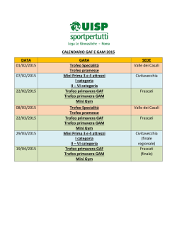 CALENDARIO GAF E GAM 2015 DATA GARA SEDE 01/02