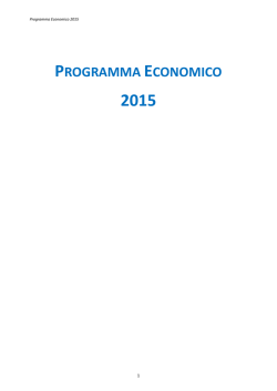 Programma economico 2015 - Segreteria di Stato per le Finanze e il