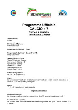 Programma Ufficiale CALCIO a 7