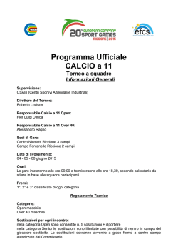 Programma Ufficiale CALCIO a 11