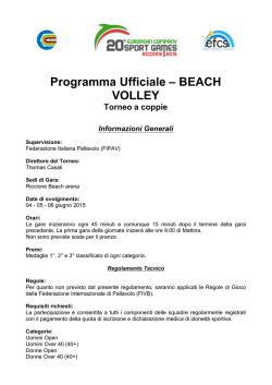 Programma Ufficiale &ndash; BEACH VOLLEY