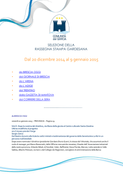 Dal 20 dicembre 2014 al 9 gennaio 2015