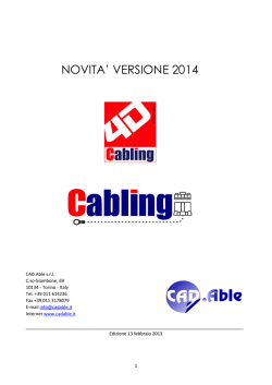 Novit&agrave; della versione 2014 di Cabling 4D