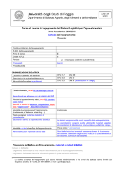 format programma - Agraria - Universit&agrave; degli Studi di Foggia