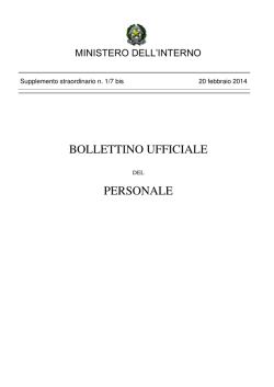 BOLLETTINO UFFICIALE PERSONALE - Corpo Nazionale dei Vigili