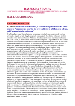 RASSEGNA STAMPA 20 FEBBRAIO 2014