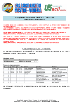 Campionato Provinciale 2014/2015 Calcio a 11