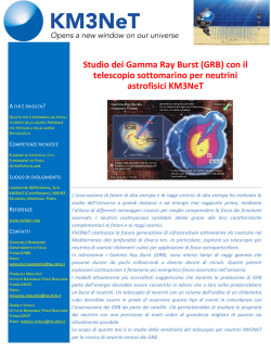 Studio dei Gamma Ray Burst (GRB) con il telescopio sottomarino