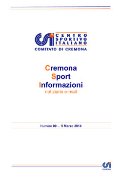 Notiziario numero 9 del 05/03/2014