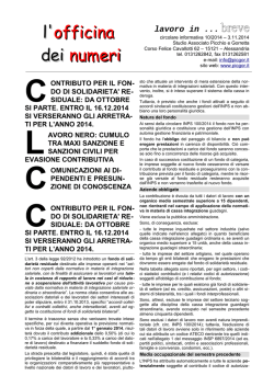 Circolare nr. 10/2014 - Studio Associato di Consulenza del Lavoro