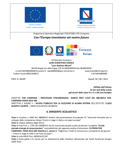 Bando selezione studenti POR CAMPANIA-FSEO4-2013-302