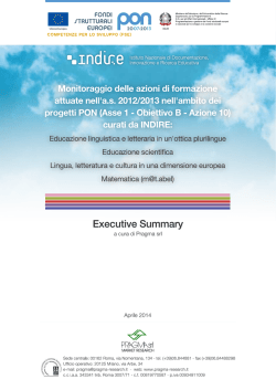 Executive Summary - Progetti di Formazione per Docenti