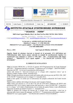 Bando Risorse Umane PON C 1 - Sciascia