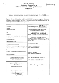 Revoca Incarico Medico Competente - "Garibaldi"