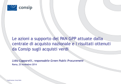 Le azioni a supporto del PAN GPP attuate dalla centrale di acquisto