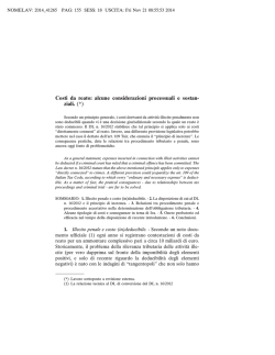 Costi da reato: alcune considerazioni processuali e