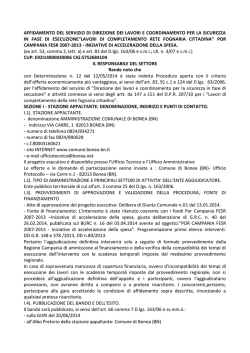affidamento del servizio di direzione dei lavori e
