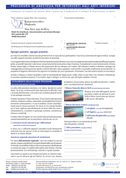 procedura di anestesia per interventi agli arti inferiori