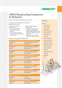 API618 Reciprocating Compressors for Refineries