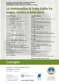 La metamorfosi di Franz Kafka fra teatro, cinema e
