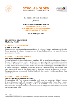 presenta VIAGGIO A SAMARcAnDA