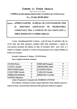 COMUNE DI TORRE ORSAIA N.ro 23 del 20-09-2014