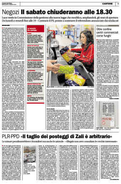 Plr-PPd &laquo;Il taglio dei posteggi di zali &egrave; arbitrario&raquo;