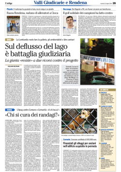 Sul deflusso del lago &egrave; battaglia giudiziaria