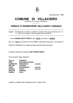Deliberazione Giunta Comunale n. 52 del 08.04.2014