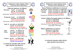 Pallavolo (palestra via Milano) Le lezioni di settembre