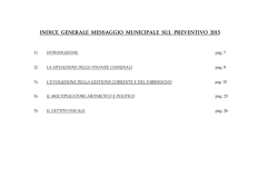 INDICE GENERALE MESSAGGIO MUNICIPALE SUL