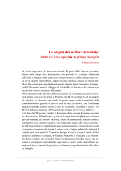 Le origini del welfare aziendale