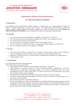regolamento completo - Circuito serale di Orino