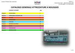 CATALOGO GENERALE ATTREZZATURE A NOLEGGIO