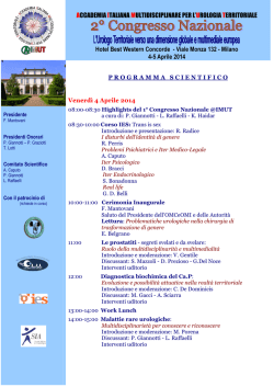 2&deg;Congresso Nazionale Urologia Territoriale